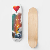Astronaut met hartballon persoonlijk skateboard (Voorkant)