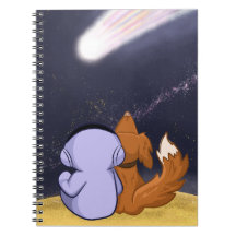 Astronaut met hond kijkt naar komeet