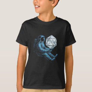 Astronaut met Maan Dobbelsteen T-shirt