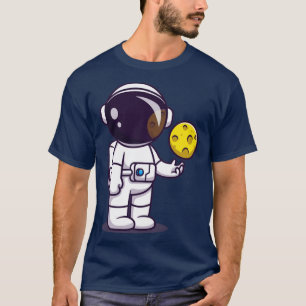 Astronaut met Moon Ball Cartoon T-shirt