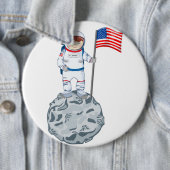 Astronaut met naamplaatje ronde button 6,0 cm (In situ)