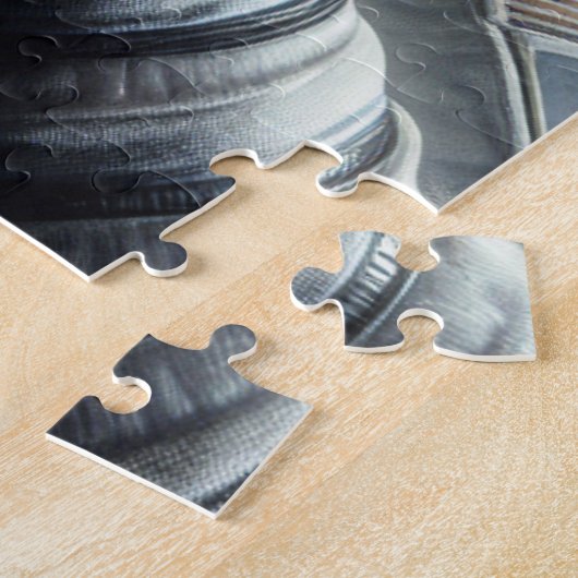 Astronaut met reflectie van UFO Legpuzzel (Zijkant)