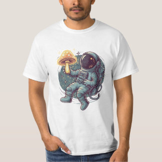 astronaut met ruimtepaddenstoel t-shirt