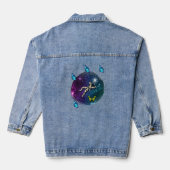 astronaut met vlinder denim jacket (Achterkant)