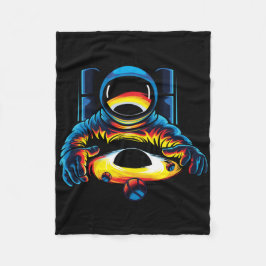 Astronaut Met Zwart Gat Fleece Deken