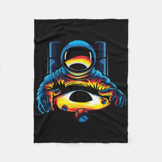 Astronaut Met Zwart Gat Fleece Deken (Voorkant)
