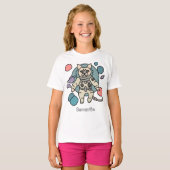 Astronaut minimalistische kat in de ruimte | Grapp T-shirt (Voorkant volledig)