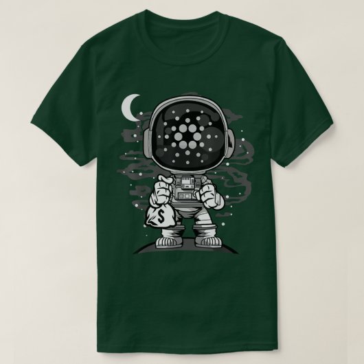 Astronaut Money Cardano ADA Coin Crypto Token HODL T-shirt (Design voorkant)