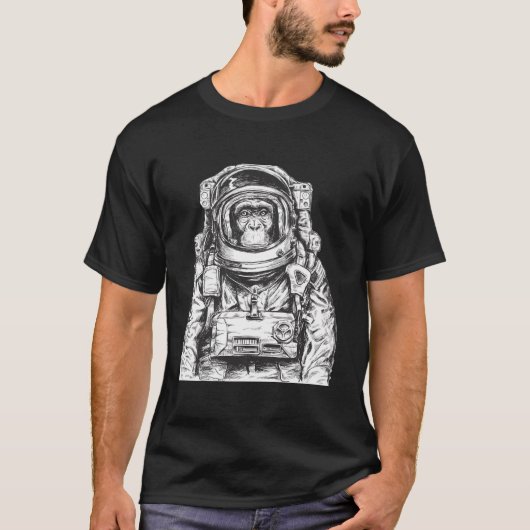 Astronaut monkey chimpansee Cosmonaut astronomie a T-shirt (Voorkant)
