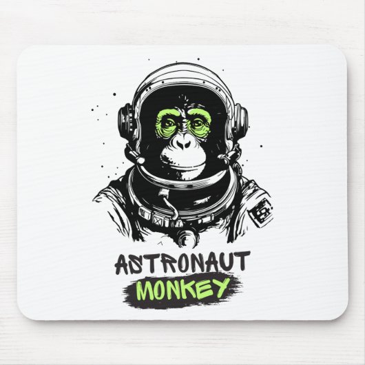 Astronaut Monkey Cool Computer Muismat (Voorkant)