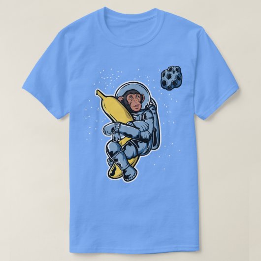 Astronaut Monkey Hugging A Banana, Funny Space Ape T-shirt (Design voorkant)