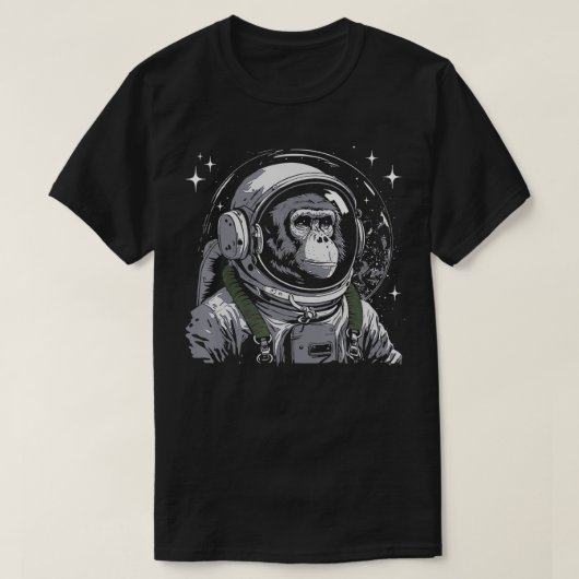  Astronaut Monkey Primate Dierenvriend Zook T-shirt (Design voorkant)