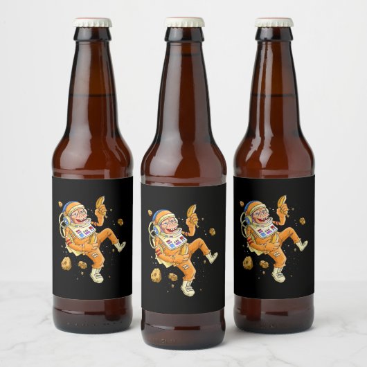 Astronaut Monkey Space Bier Etiket (Flessen)