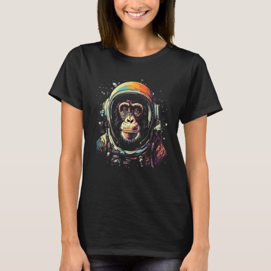 Astronaut Monkey  Space Cosmonaut Graphic T T-shirt (Voorkant)