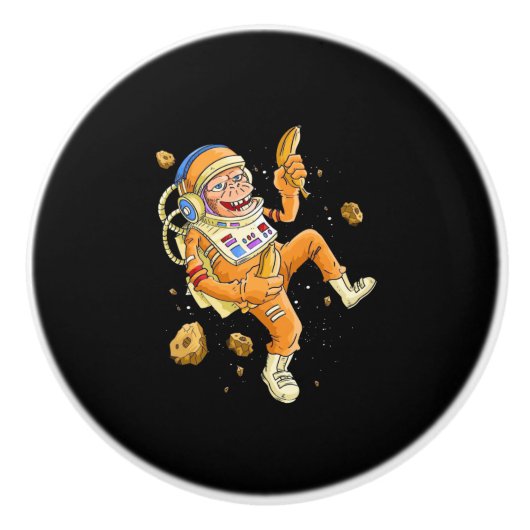 Astronaut Monkey Space Keramische Knop (Voorkant)