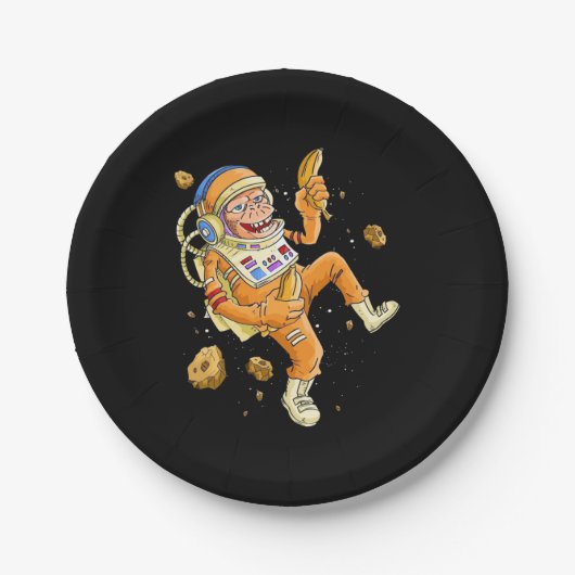 Astronaut Monkey Space Papieren Bordje (Voorkant)