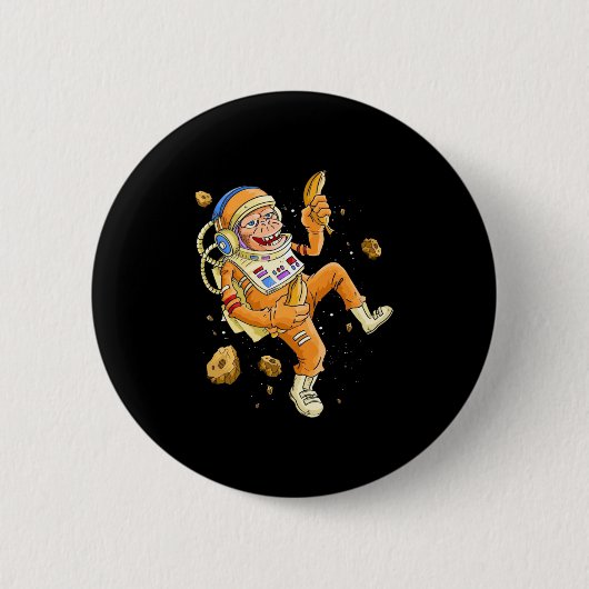 Astronaut Monkey Space Ronde Button 5,7 Cm (Voorkant)