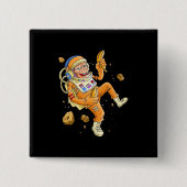 Astronaut Monkey Space Vierkante Button 5,1 Cm (Voorkant)