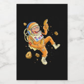 Astronaut Monkey Space Wijn Etiket (Enkel label)