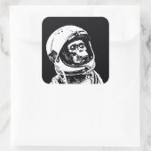 Astronaut Monkey Vierkante Sticker (Tas)