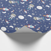 Astronaut Monkey Wrapping Paper Cadeaupapier (Hoek)