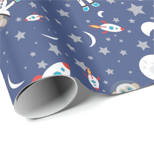 Astronaut Monkey Wrapping Paper Cadeaupapier (Rol Hoek)