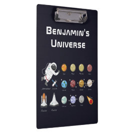 Astronaut Monogram Buitenruimte Kinder Kleurrijke  Klembord