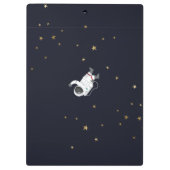 Astronaut Monogram Maan Raket Kinder Kosmische Tre Klembord (Achterkant)