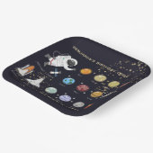 Astronaut Monogram Typografie Zonnestelsel Kinder Papieren Bordje (Gebogen)