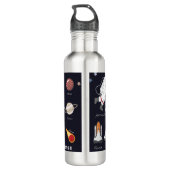 Astronaut Monogram Zonnestelsel Koel Kinder Modern Waterfles (Achterkant)