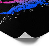 Astronaut Moon Bisexual Flag Space LGBTQ Gay Pride Poster (Hoek)