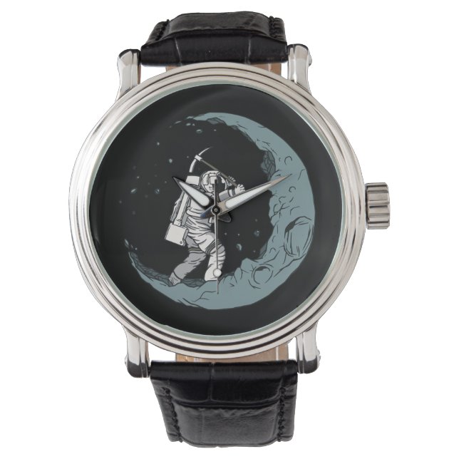 Astronaut Moon Digger Horloge (Voorkant)