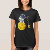 Astronaut Moon Fishing BTC Crypto Cryptocurrency B T-shirt (Voorkant)