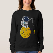 Astronaut Moon Fishing BTC Crypto Cryptocurrency B Trui (Voorkant)