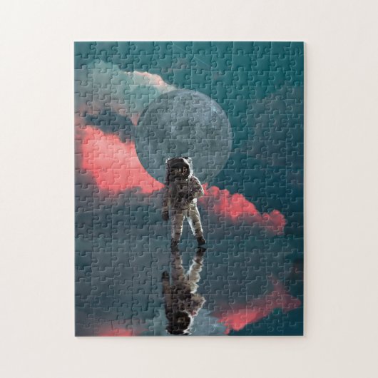 Astronaut Moon Galaxy Universe Planet Abstracte Ku Legpuzzel (Verticaal)