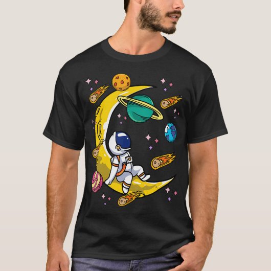 Astronaut Moon Kinder Jongens Meisjes Ruimteplanet T-shirt (Voorkant)