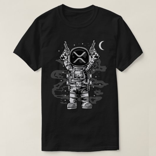 Astronaut Moon Ripple XRP Crypto Coin HODL T-shirt (Design voorkant)