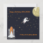 Astronaut Moon Rocket Kinder Solar System Fun Flat Kaart (Voorkant)