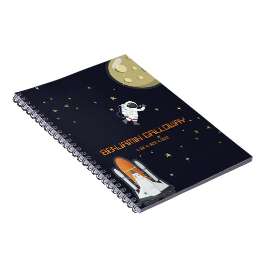 Astronaut Moon Rocket Kinder Solar System Fun Notitieboek (Rechterzijde)