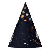 Astronaut Moon Rocket Monogram Kinder Zonnestelsel Feesthoedjes (Links)