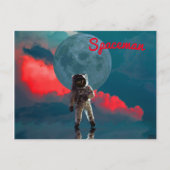 Astronaut Moon Spaceman Briefkaart (Voorkant)