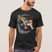 Astronaut Moon Swing Planets Space Galaxy Vrouwen  T-shirt (Voorkant)