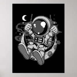 Astronaut Moon Swing Poster