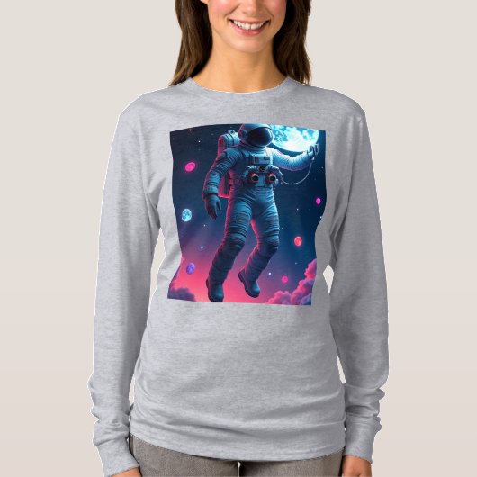 Astronaut Moon T-shirt | Surreal Space Streetwear (Voorkant)