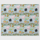 Astronaut Moon Walk Birthday Party Theme Cadeaupapier (Vlak)