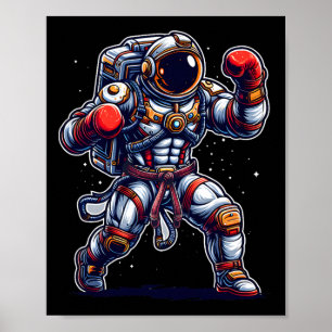Astronaut Muay Thai Boksen Karate Kickboksen Marti Poster