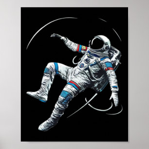 Astronaut Muay Thai Boksen Karate Kickboksen Marti Poster