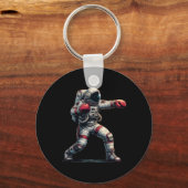 Astronaut Muay Thai Boksen Kickboksen Kinderen Man Sleutelhanger (Voorkant)