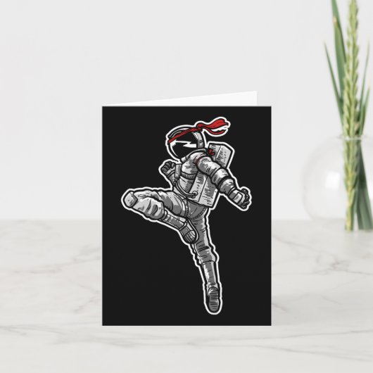 Astronaut Muay Thai Boxing Karate Kickboxing Kaart (Voorkant)