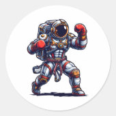 Astronaut Muay Thai Boxing Karate Kickboxing Marti Ronde Sticker (Voorkant)